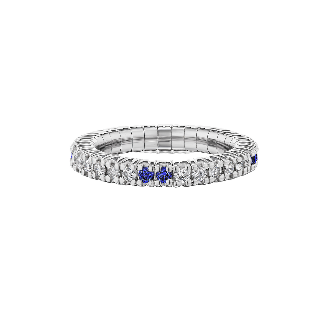 Blue Sapphire Single Line Stretch Ring