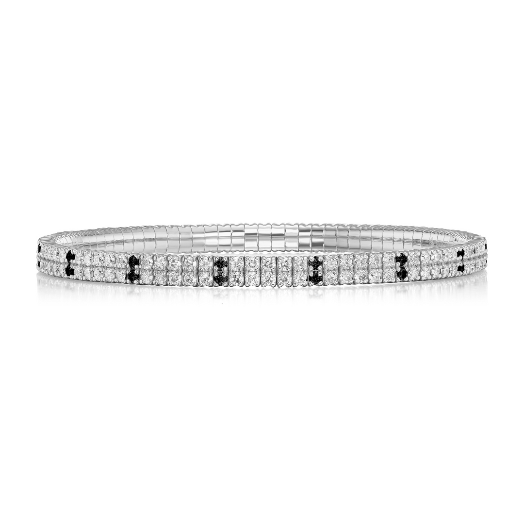 Black Diamond Double Row Stretch Bracelet