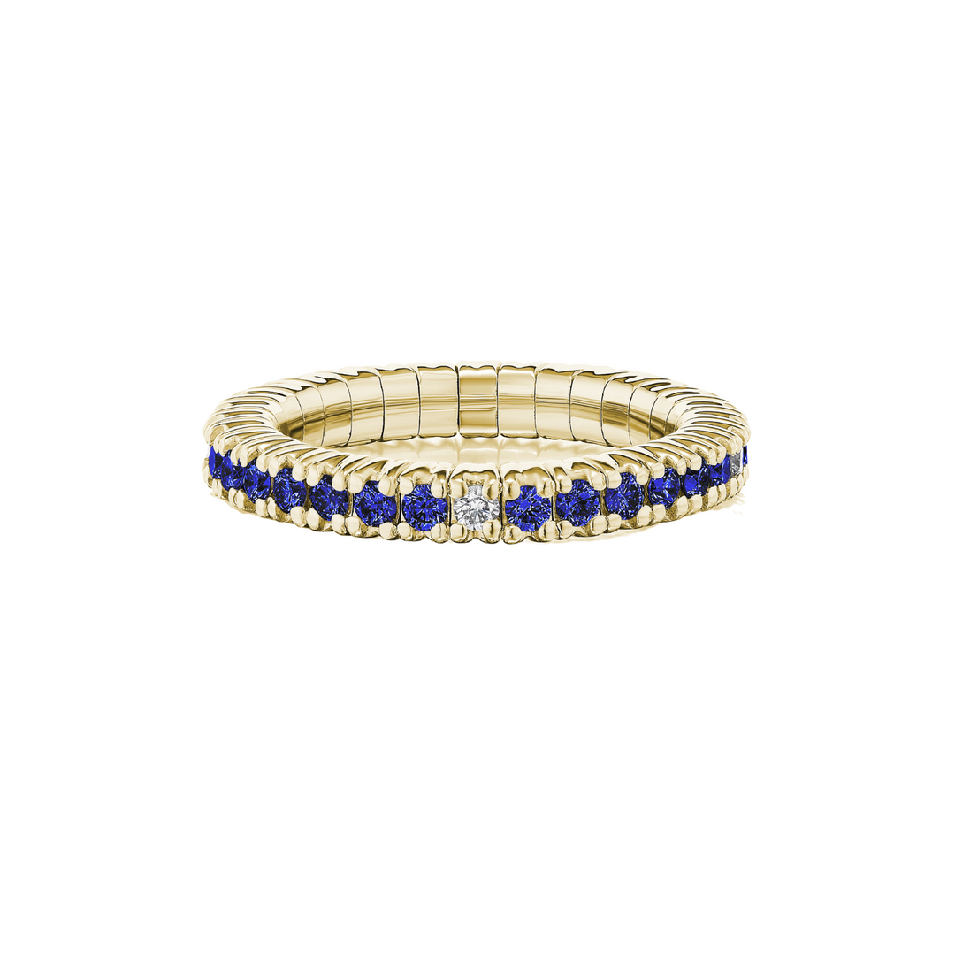 Blue Sapphire Single Line Stretch Ring