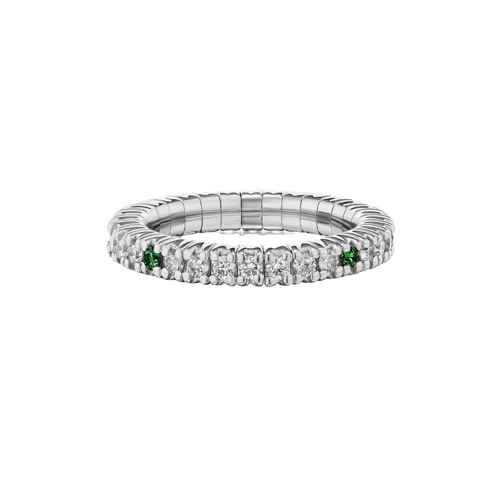 Tsavorite Single Line Stretch Ring