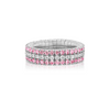 Pink Sapphire Triple Row Stretch Ring