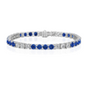 Blue Sapphire And White Diamond Four-Prong Tennis Bracelet