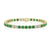 Tsavorite And White Diamond Four-Prong Tennis Bracelet