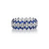 Blue Sapphire Multi Row Stretch Ring