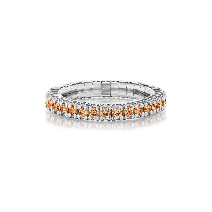 Orange Sapphire Single Line Stretch Ring