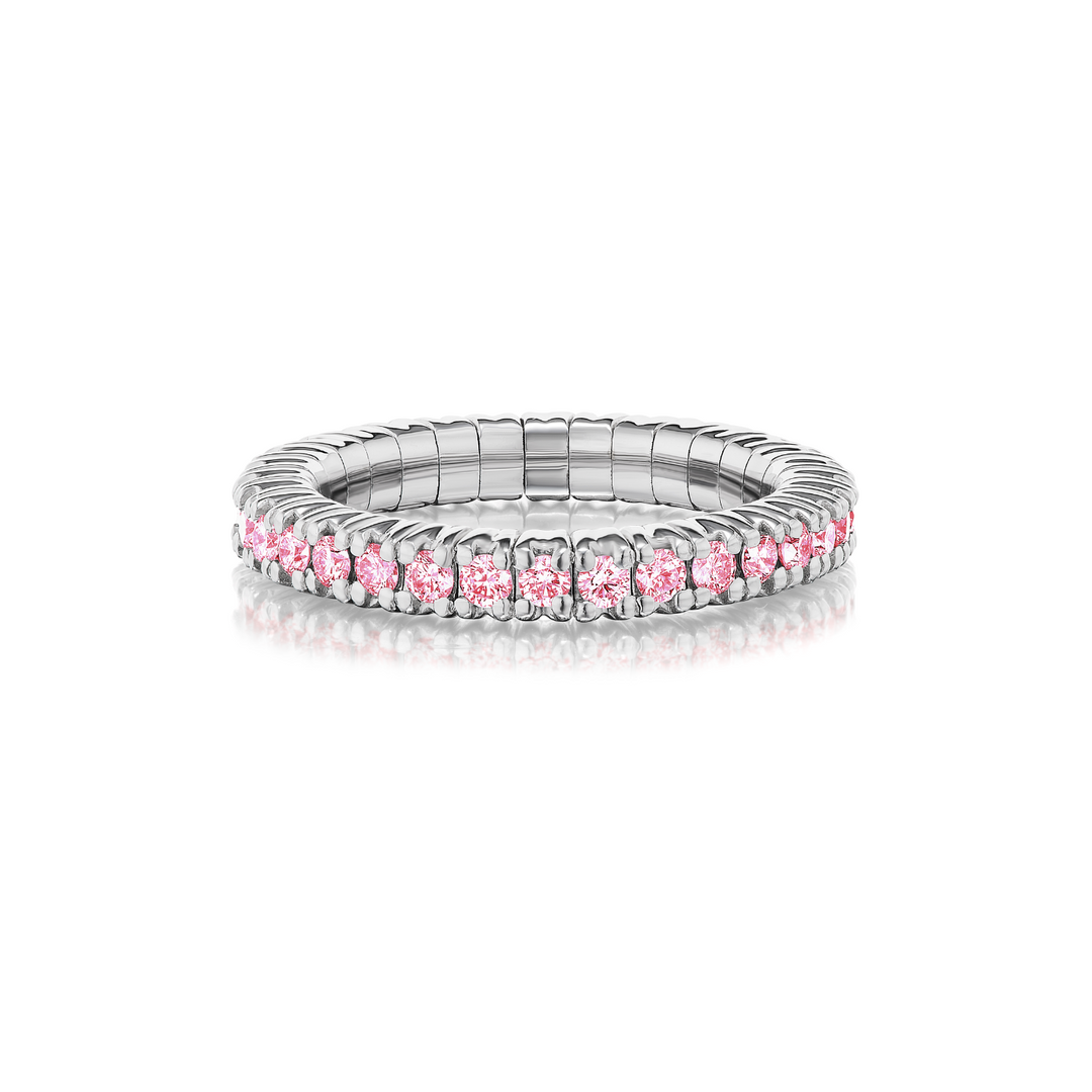 Pink Sapphire Single Line Stretch Ring