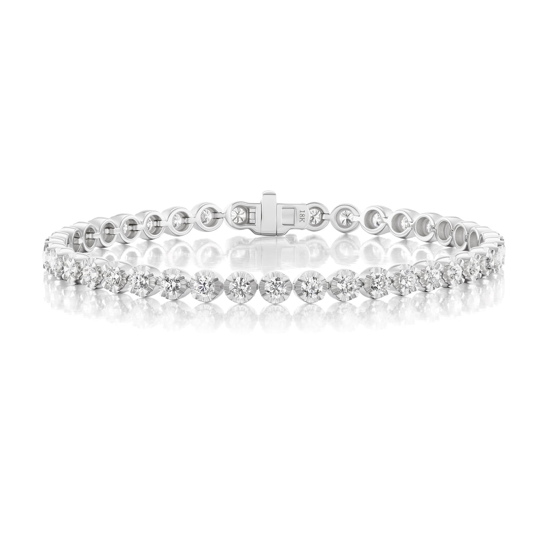Fluted Bead Line Bracelet