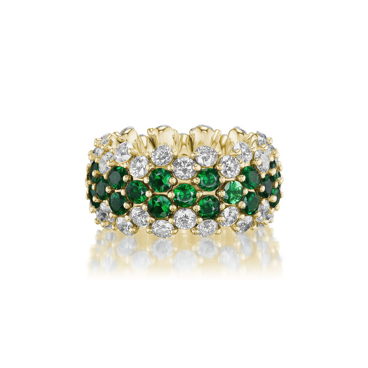 Tsavorite Multi Row Stretch Ring