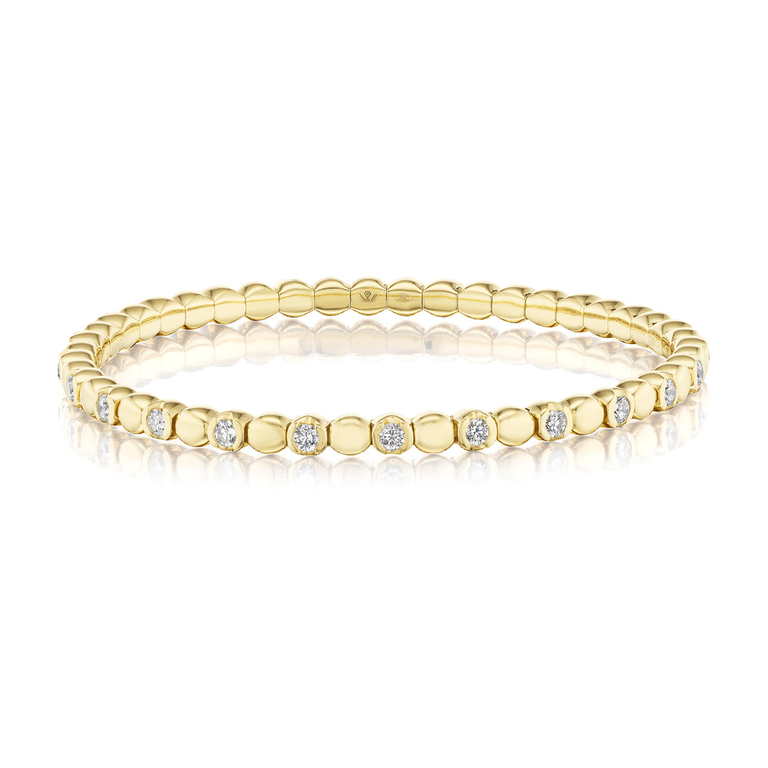 Half Bezel Bead Stretch Bracelet