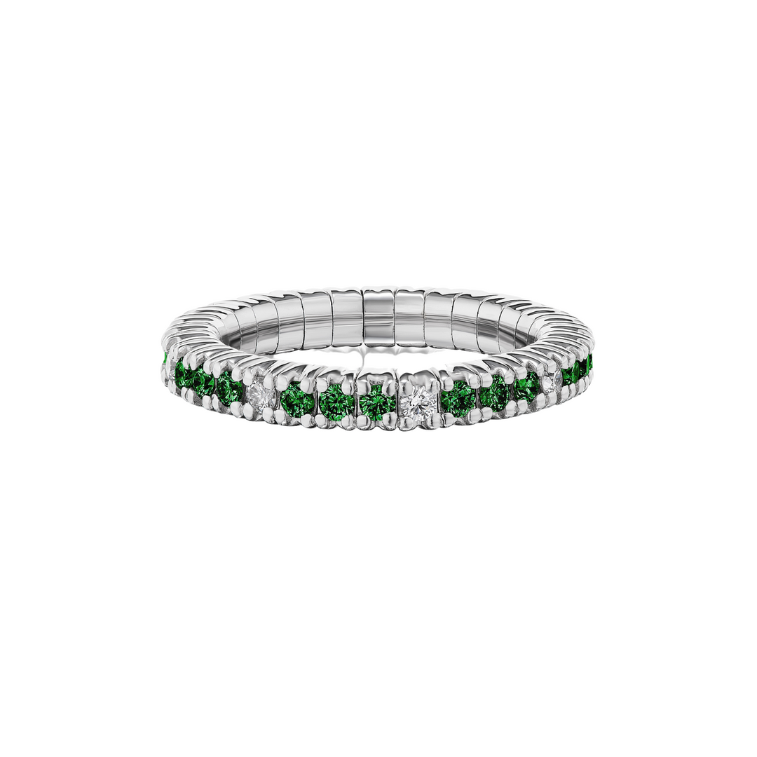 Tsavorite Single Line Stretch Ring