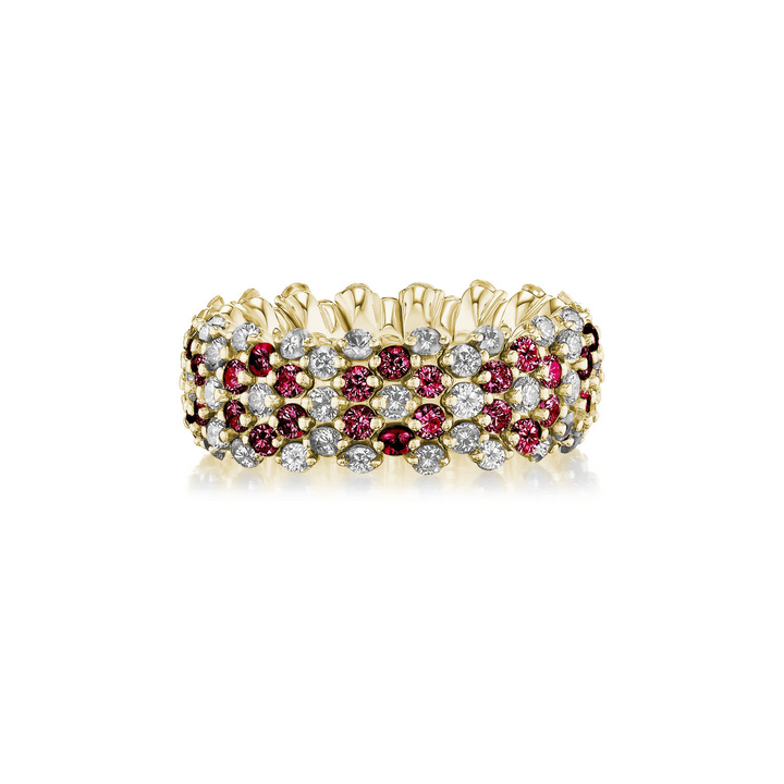 Ruby Multi Row Stretch Ring