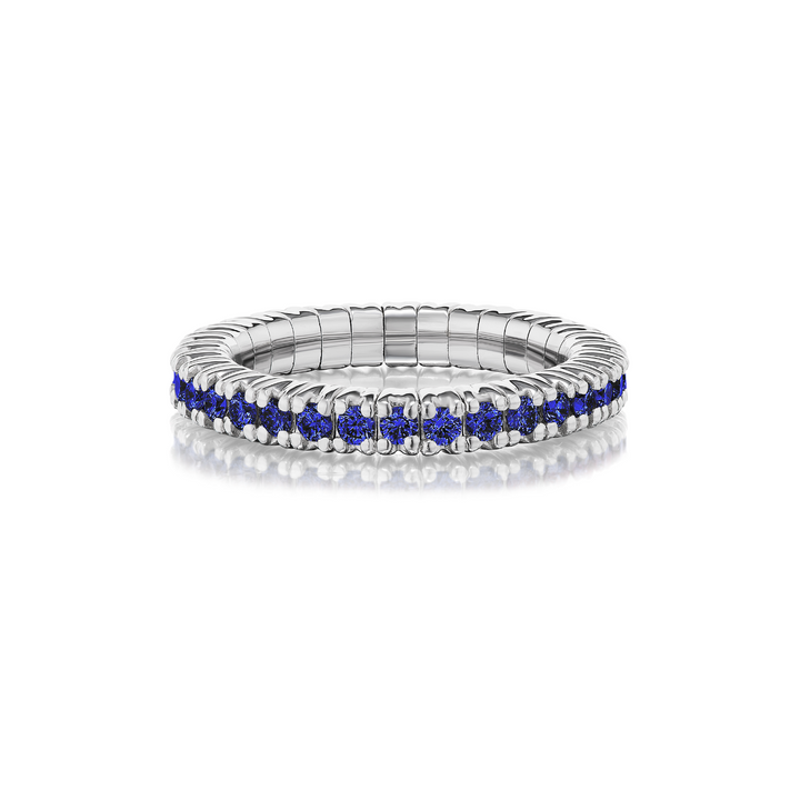 Blue Sapphire Single Line Stretch Ring