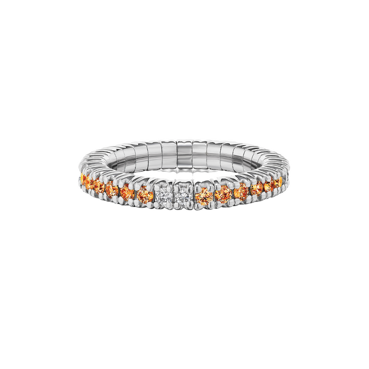 Orange Sapphire Single Line Stretch Ring