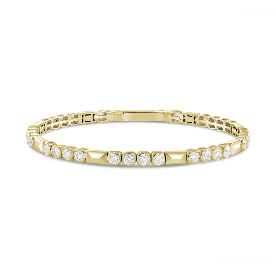 Bezel Diamond Pattern Flex Bangle