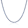 Blue Sapphire and White Diamond Tennis Necklace