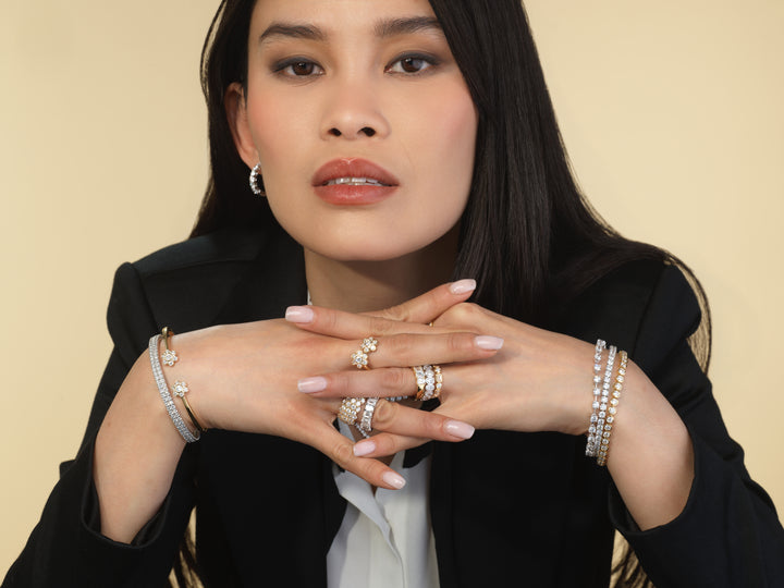 Half Diamond Flex Bangle