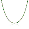 Tsavorite and White Diamond Tennis Necklace