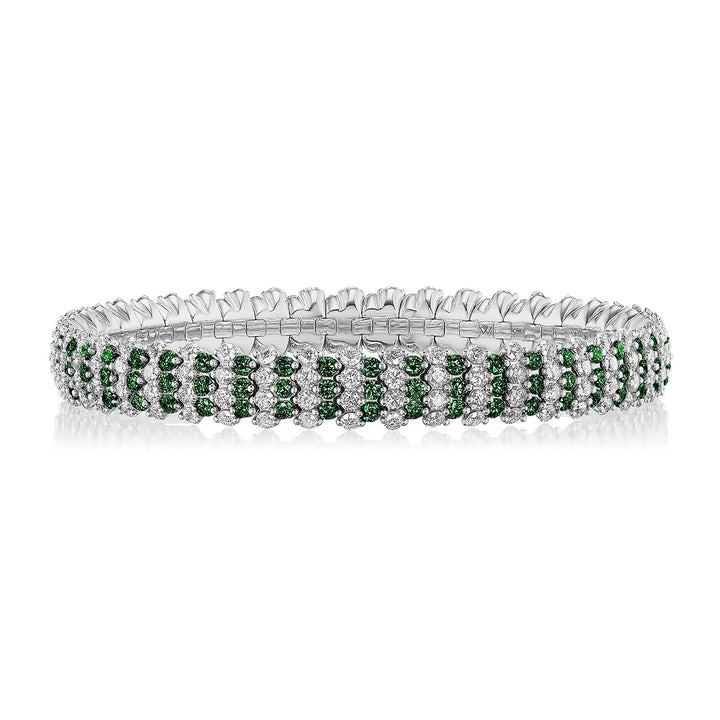 Tsavorite Multi Row Stretch Bracelet