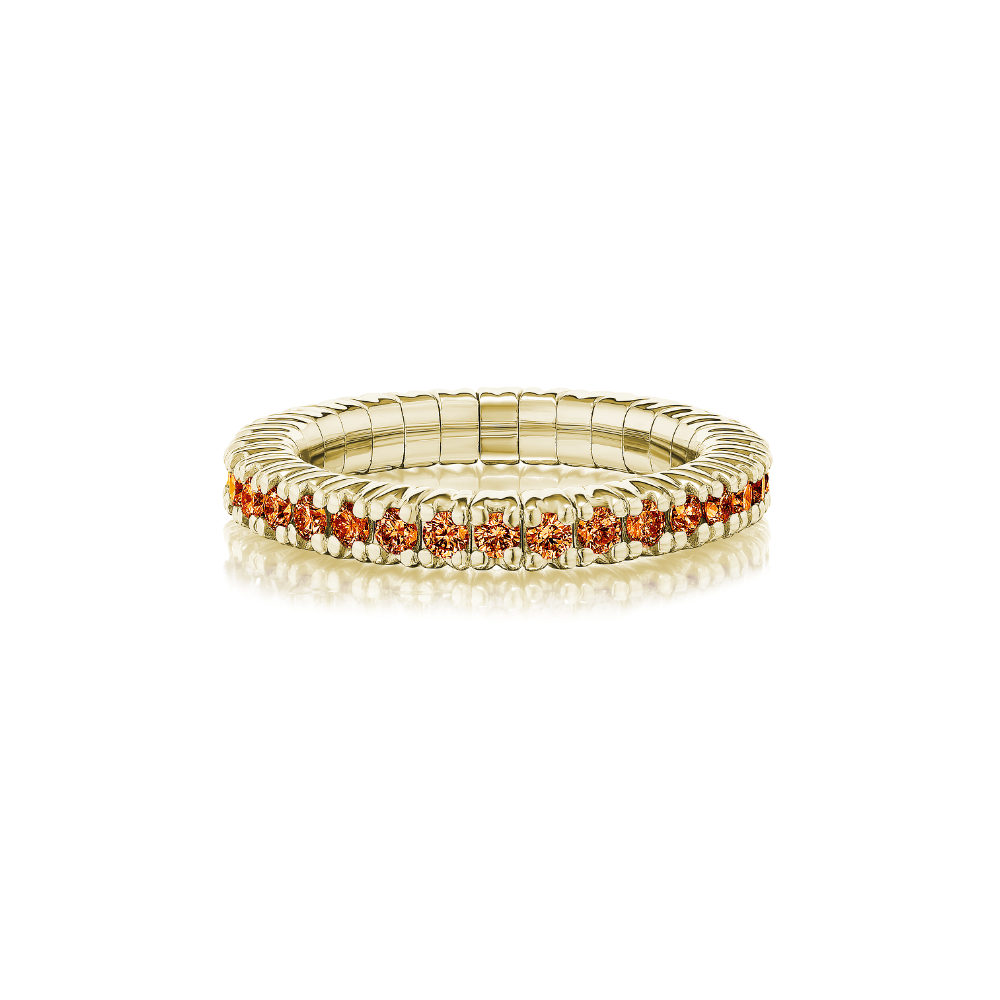 Orange Sapphire Single Line Stretch Ring