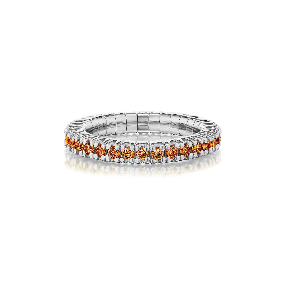 Orange Sapphire Single Line Stretch Ring