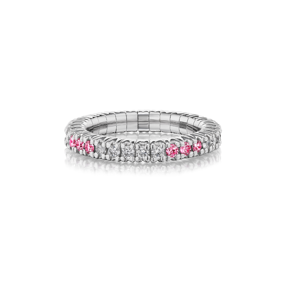 Pink Sapphire Single Line Stretch Ring