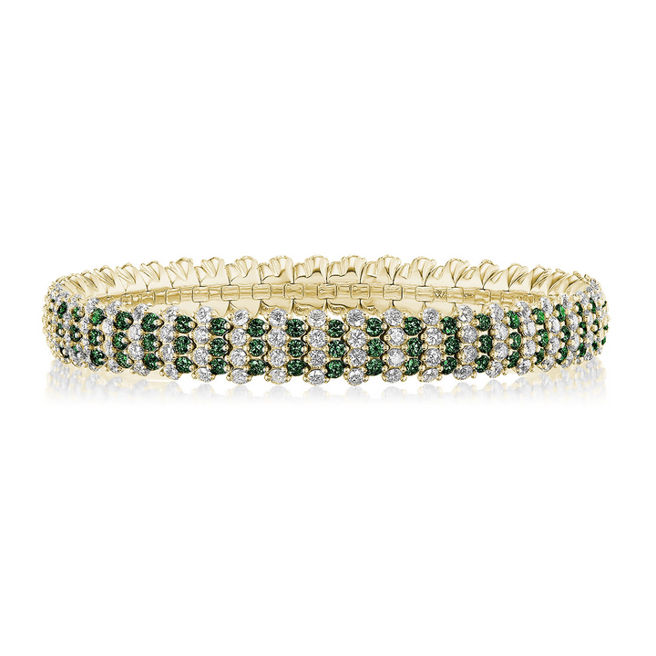 Tsavorite Multi Row Stretch Bracelet