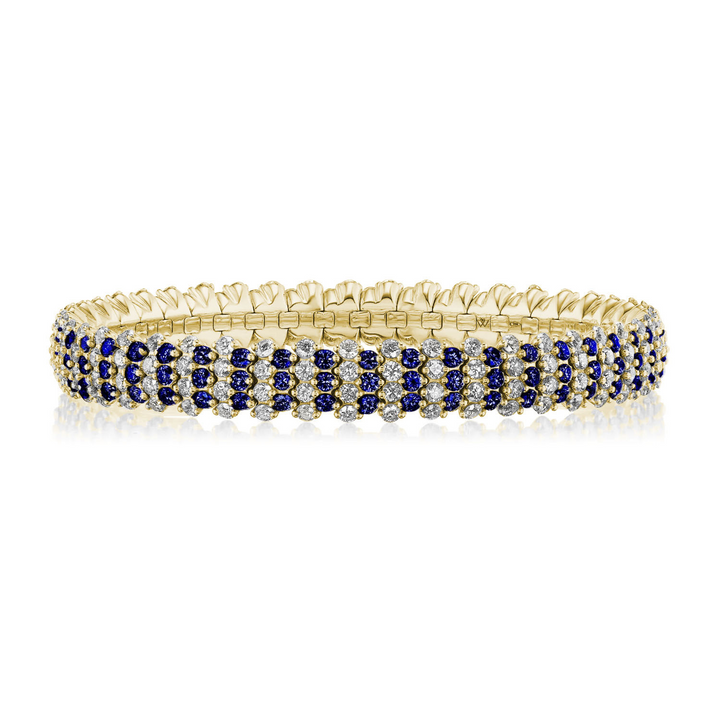 Blue Sapphire Multi Row Stretch Bracelet