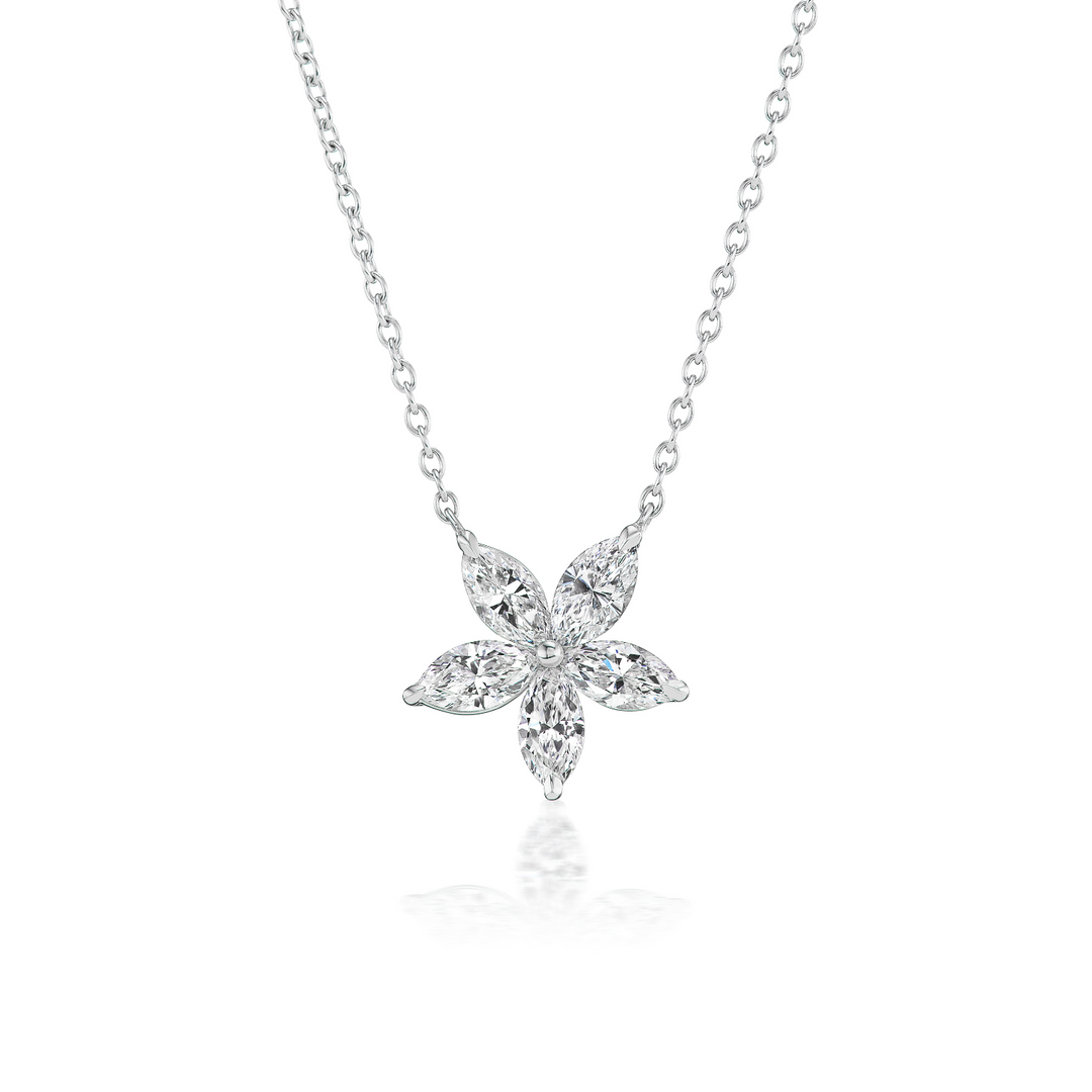 MQ Diamond Flower Pendant