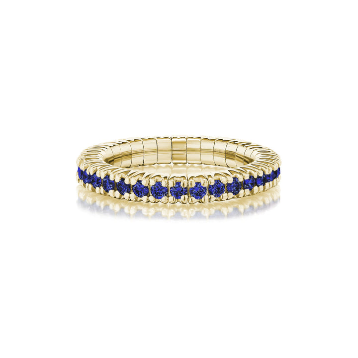 Blue Sapphire Single Line Stretch Ring