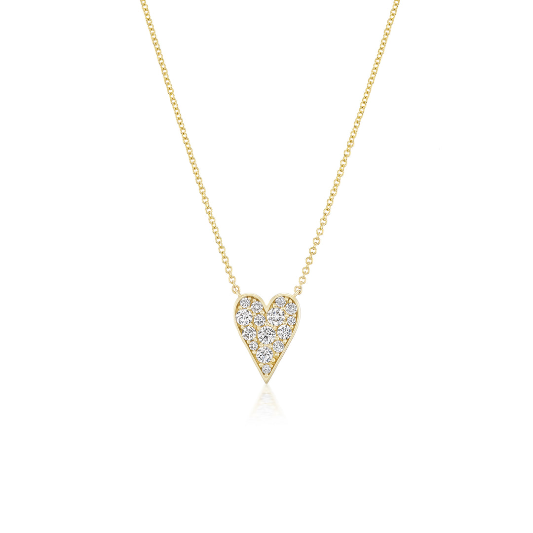 Pavé Long Heart Pendant